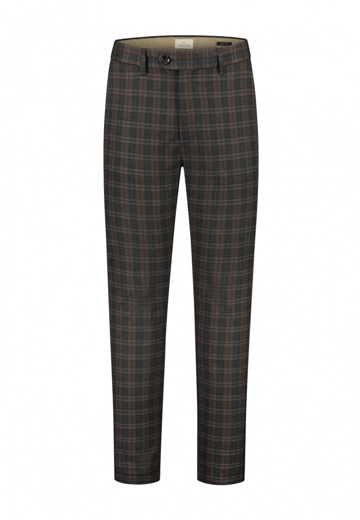 Dstrezzed - Fonda Slim Brushed Check Chino - Dark Navy