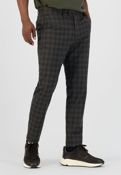 Dstrezzed - Fonda Slim Brushed Check Chino - Dark Navy