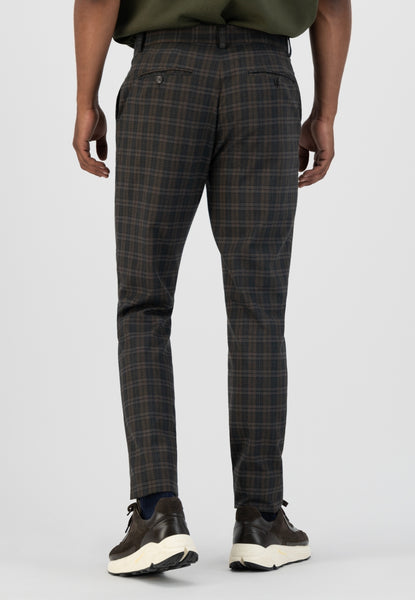 Dstrezzed - Fonda Slim Brushed Check Chino - Dark Navy