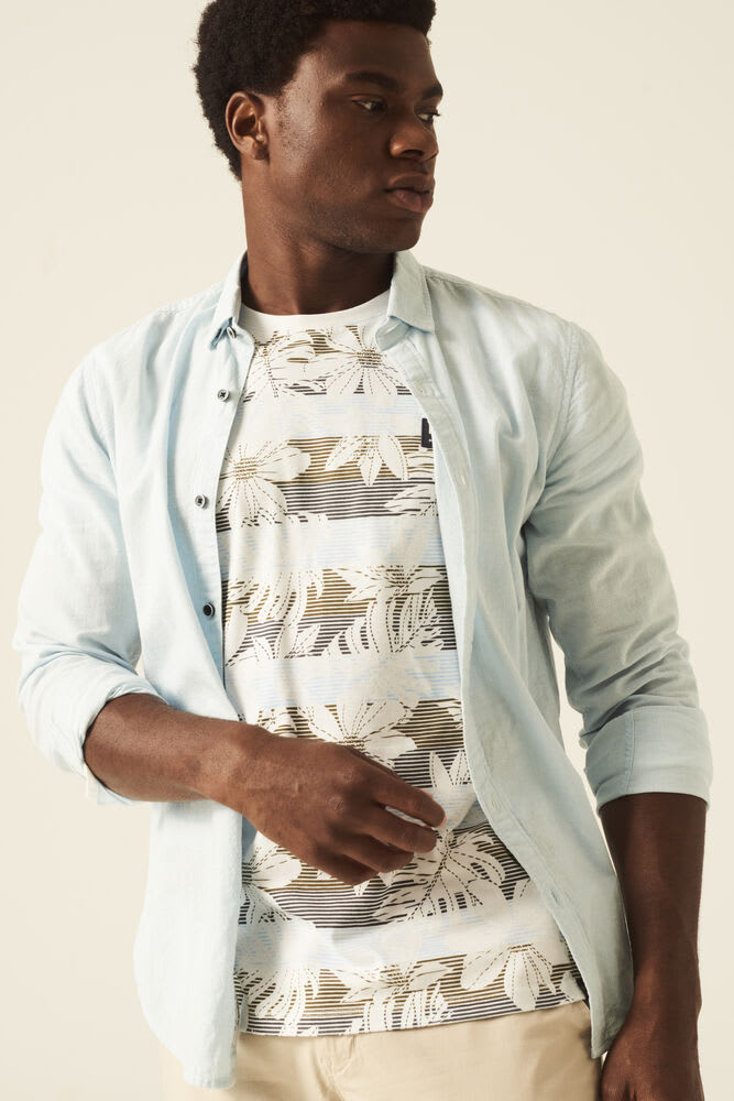 Garcia - Pinstripe LS Shirt - Cloudy Blue