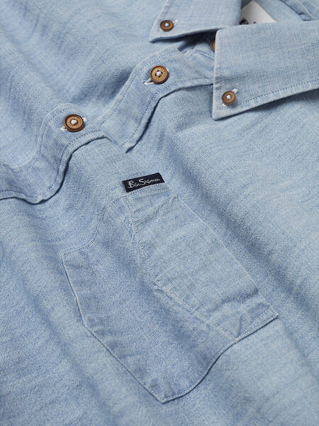 Ben Sherman - Chambray LS Shirt - Dusky Blue