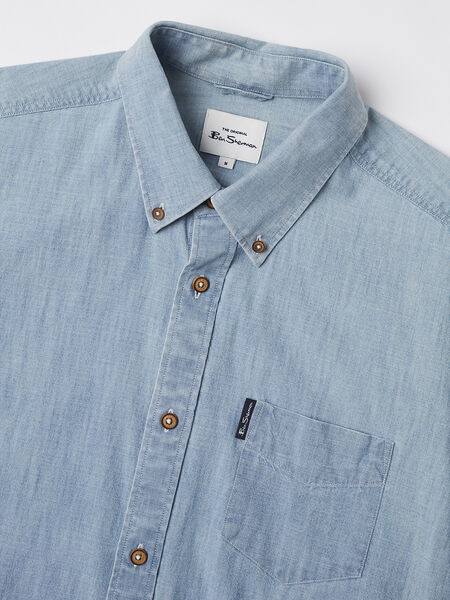 Ben Sherman - Chambray LS Shirt - Dusky Blue