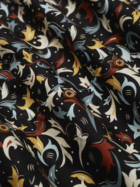 Ben Sherman - Abstract Floral Print SS Shirt - Black