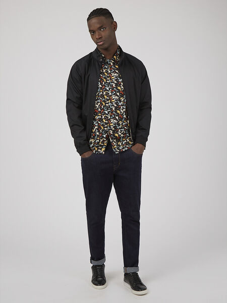 Ben Sherman - Abstract Floral Print SS Shirt - Black