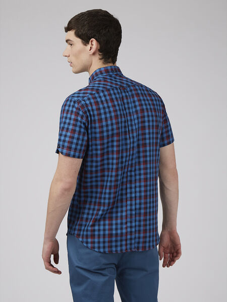 Ben Sherman - Gingham Overcheck SS Shirt - Bright Blue
