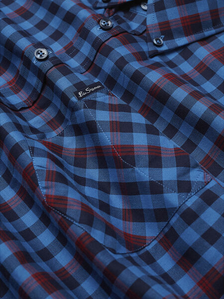 Ben Sherman - Gingham Overcheck SS Shirt - Bright Blue