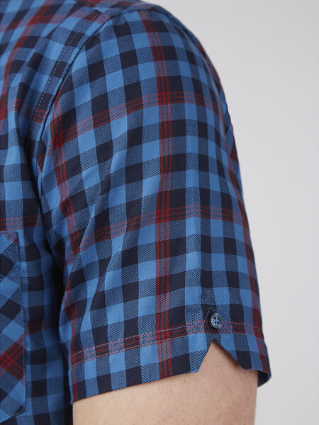 Ben Sherman - Gingham Overcheck SS Shirt - Bright Blue