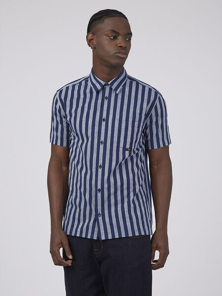 Ben Sherman - Oxford Candy Stripe SS Shirt - Marine