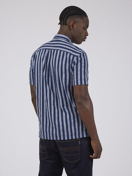 Ben Sherman - Oxford Candy Stripe SS Shirt - Marine
