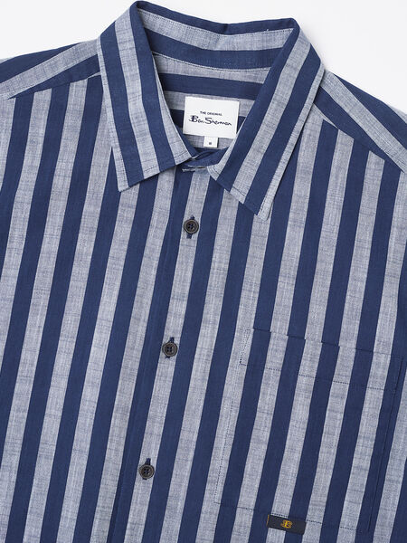 Ben Sherman - Oxford Candy Stripe SS Shirt - Marine