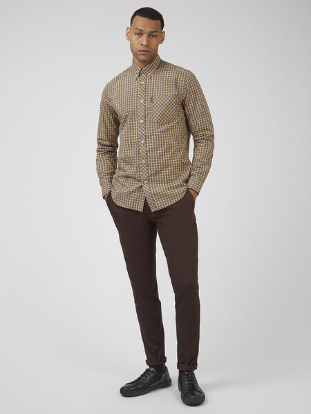 Ben Sherman - Mini Mod Check LS Shirt - Sand