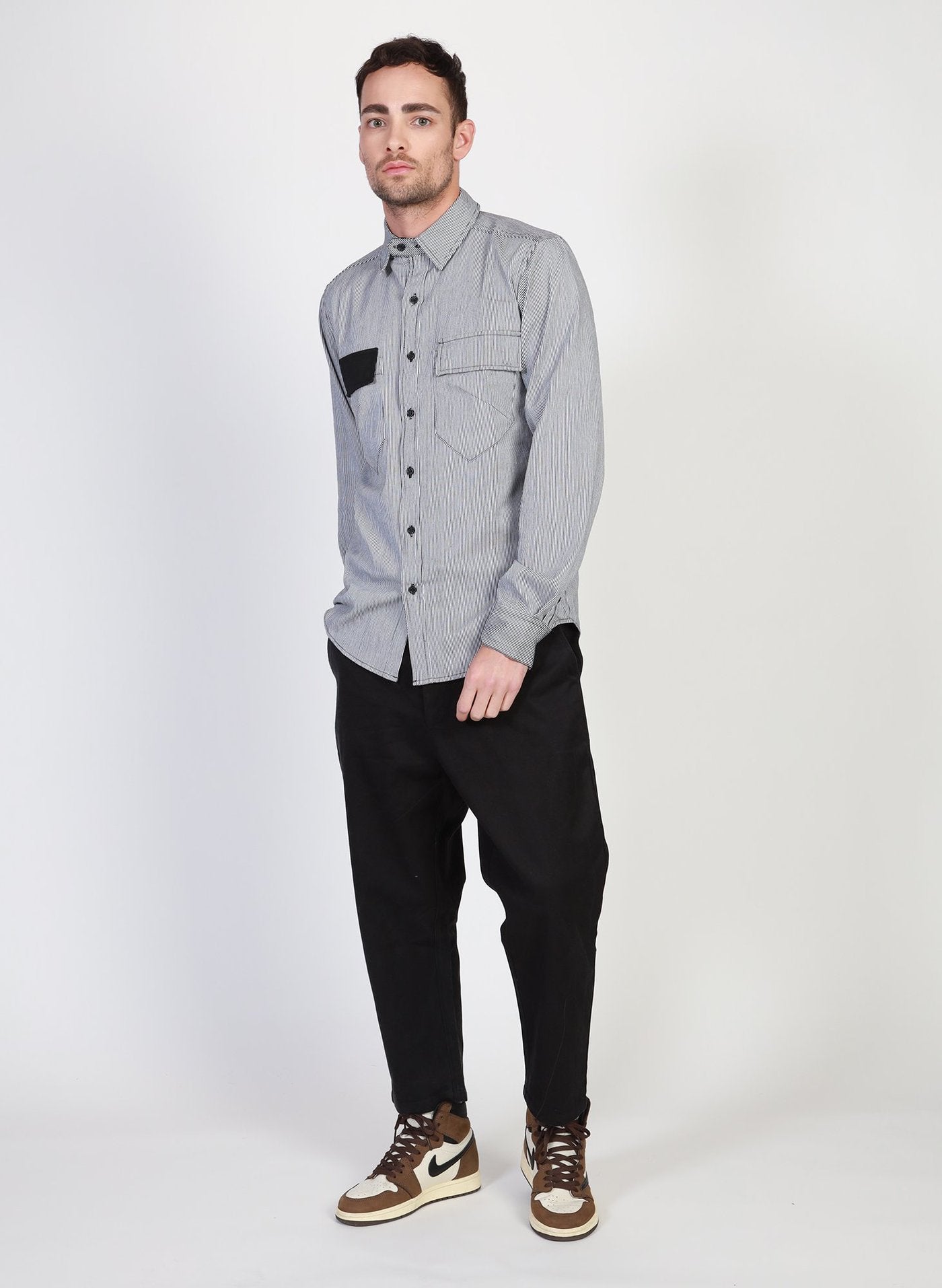Federation - Construction Shirt - Black/White Stripe