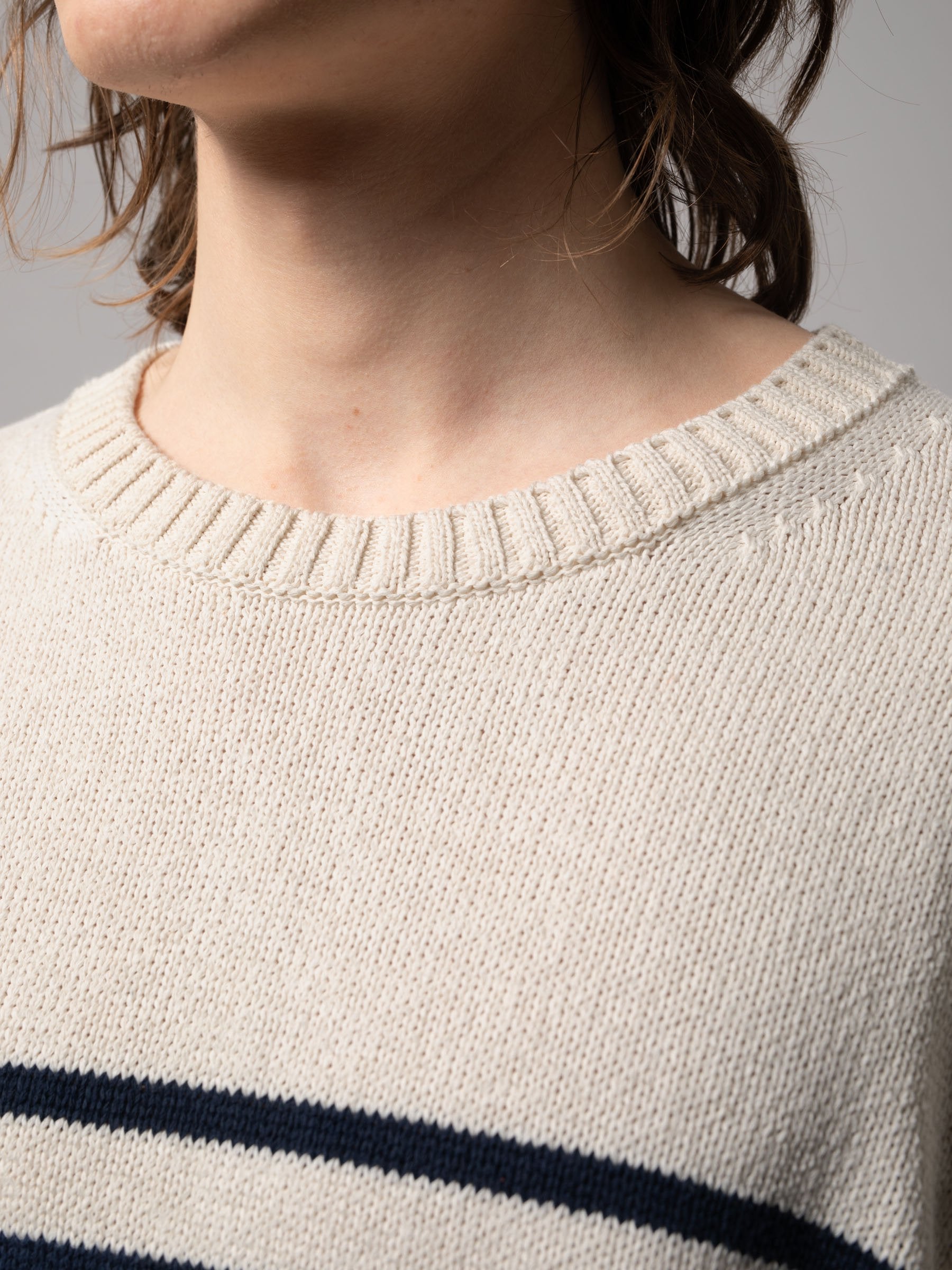 Nudie - Hampus Recycled Sweater - Offwhite/Navy Stripe