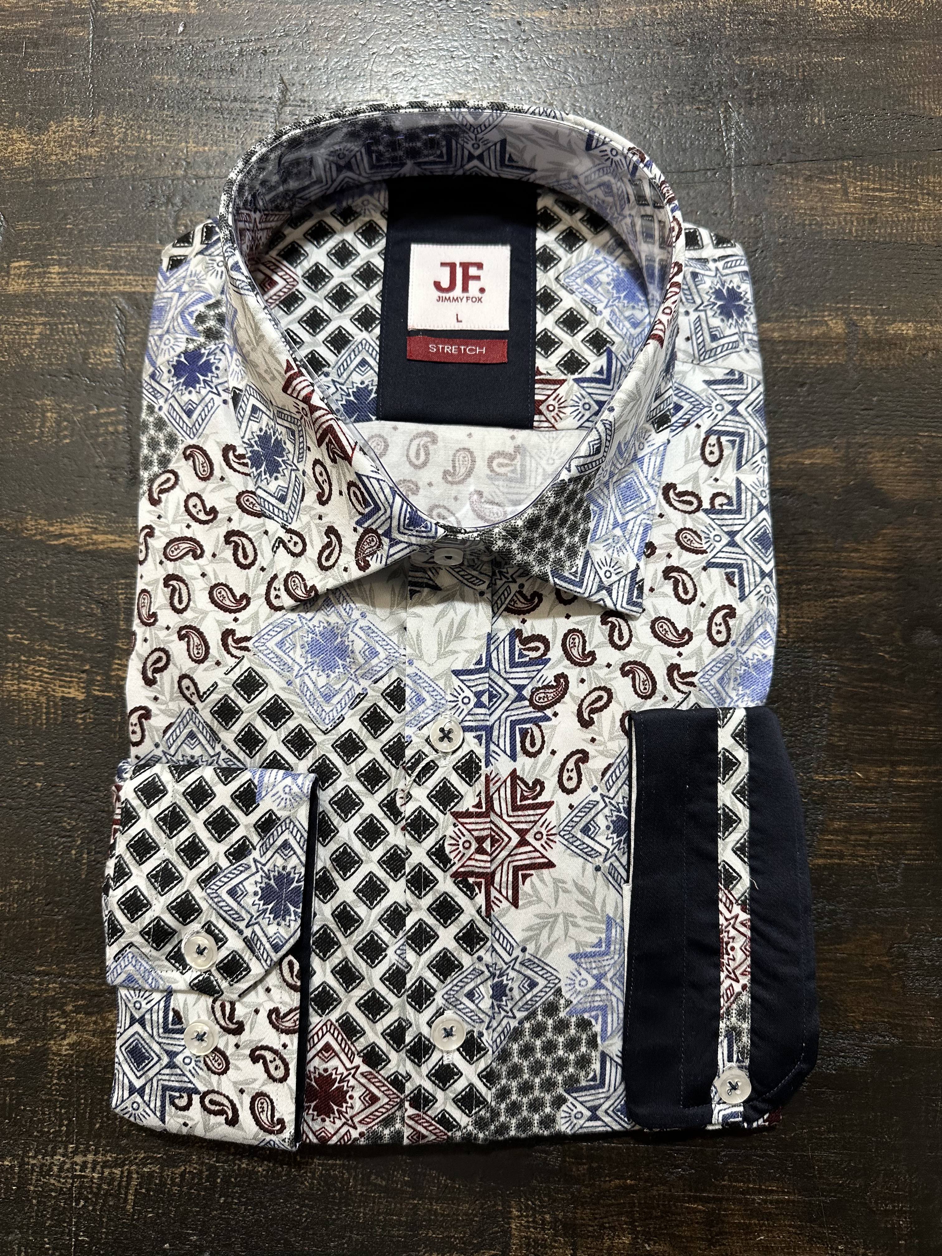 Jimmy Fox - Patchwork LS Shirt - White