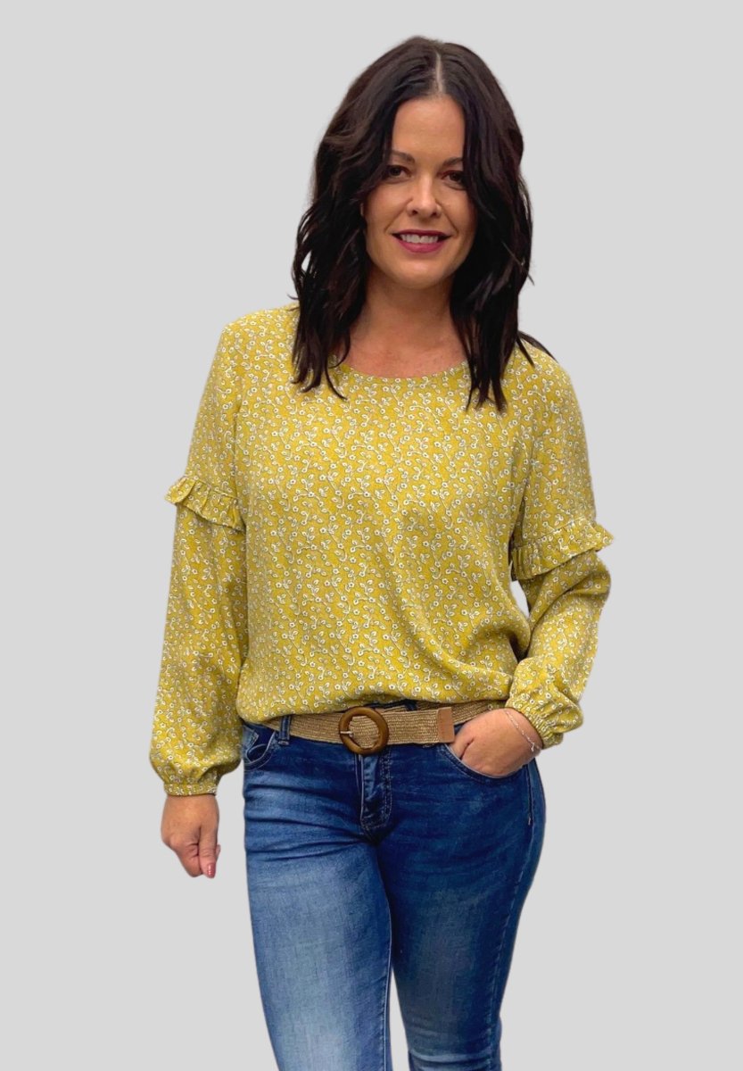 Orlando - Zoe Top - Mustard Print