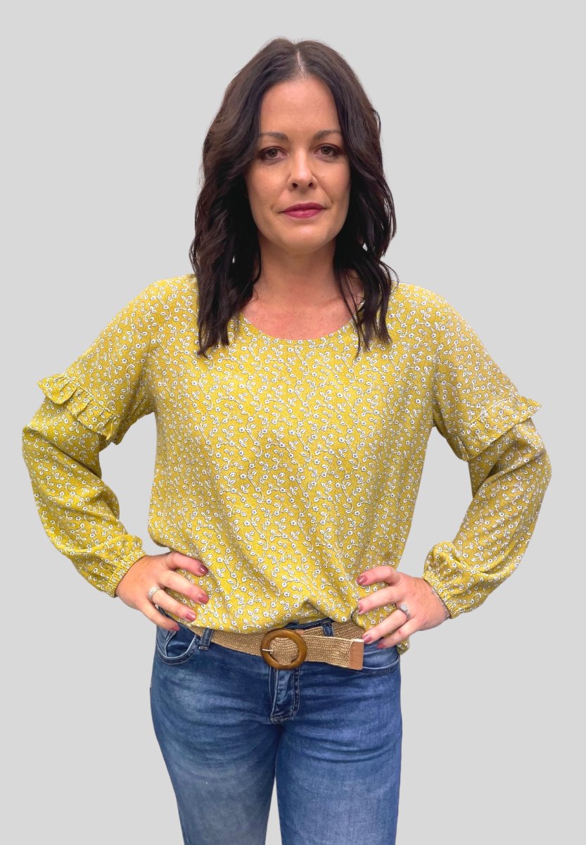 Orlando - Zoe Top - Mustard Print