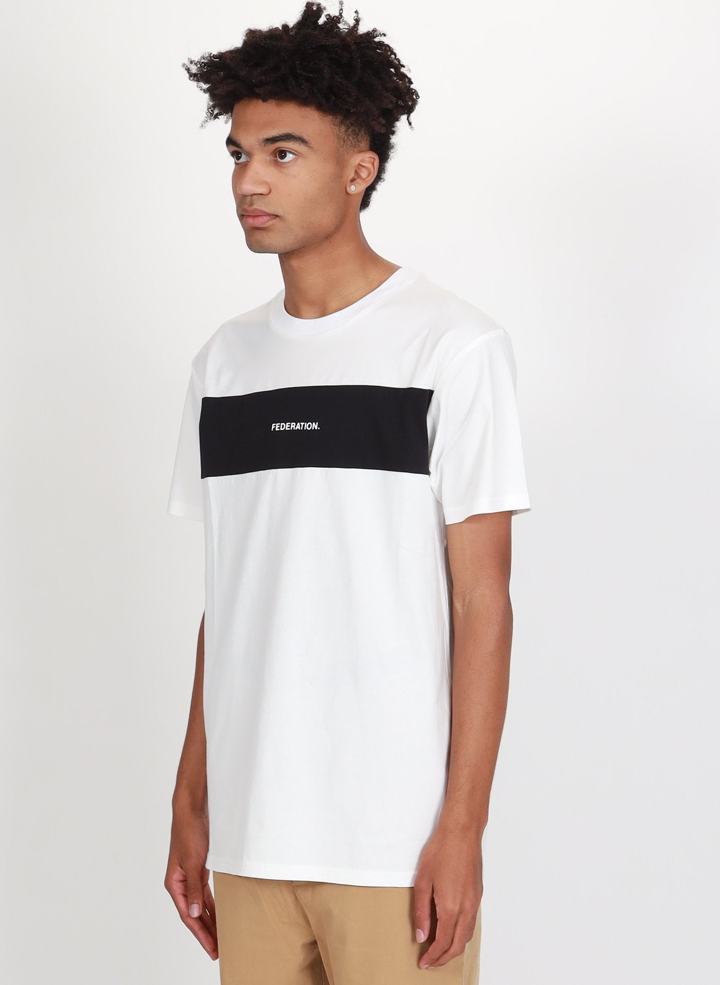 Federation - Panel Aye Tee - Twenty One - White/Black