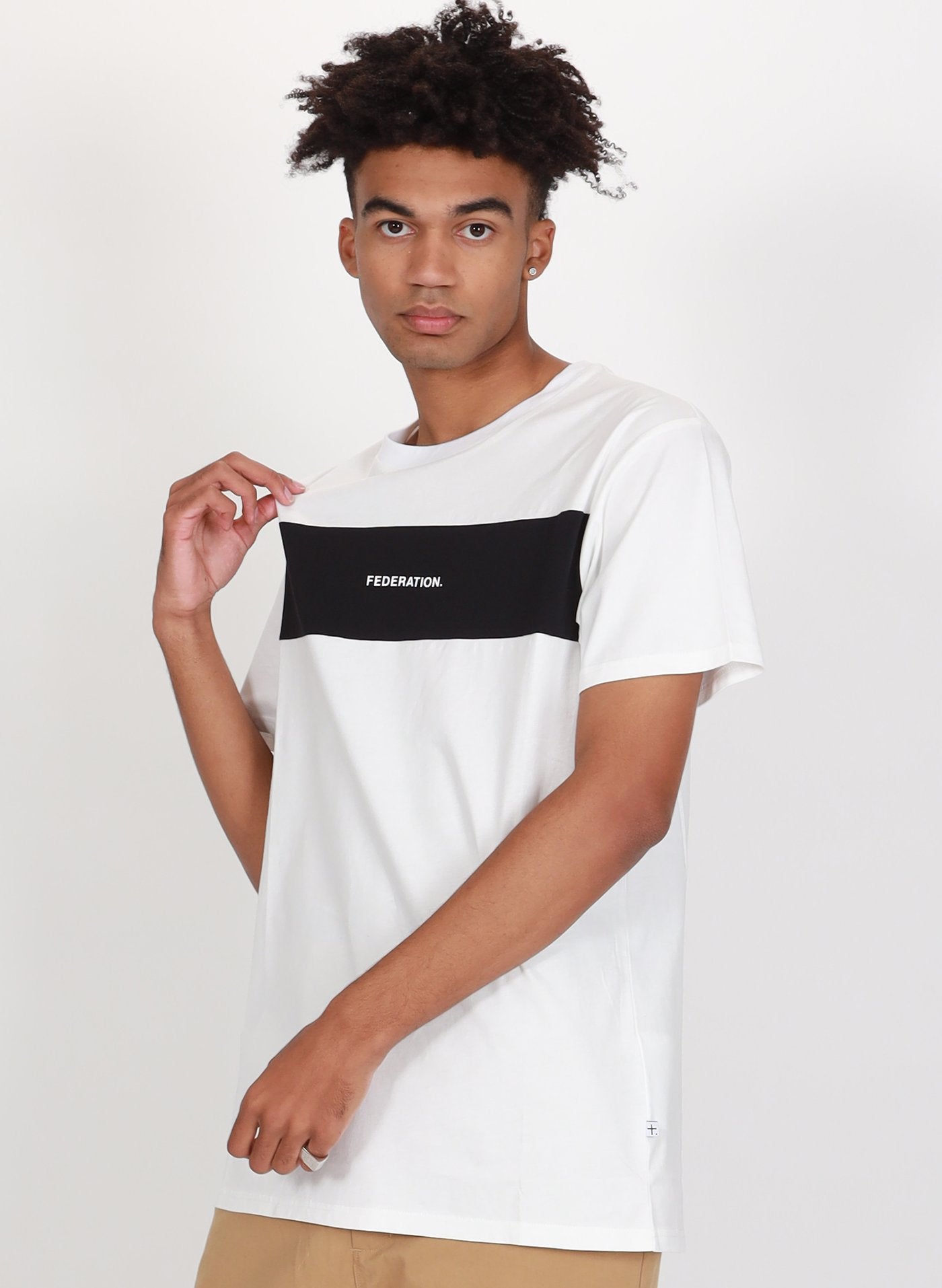 Federation - Panel Aye Tee - Twenty One - White/Black