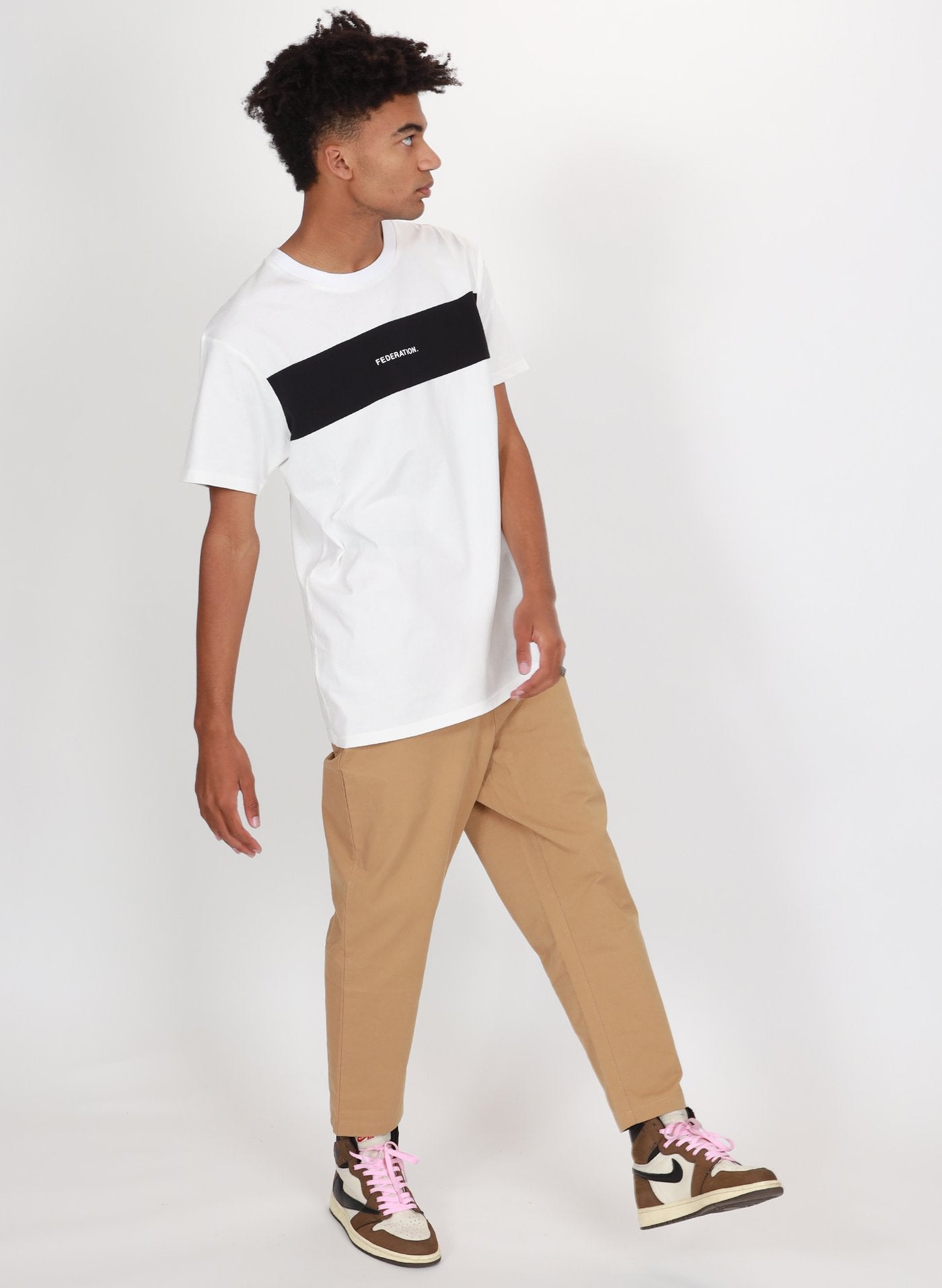 Federation - Panel Aye Tee - Twenty One - White/Black