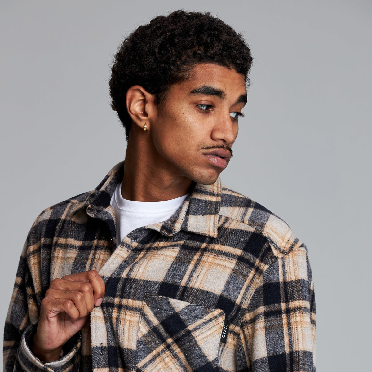 Crate - Mason Flannel Shirt - Navy/Tan