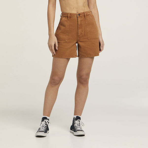 Wrangler - Claudia Hi Straight Short - Tobacco