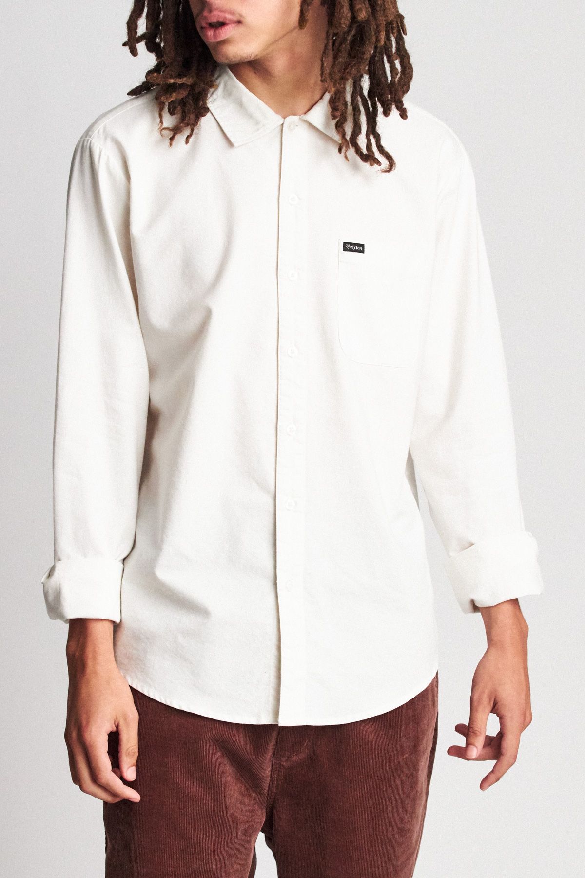 Brixton - Charter Oxford LS Shirt - Off White