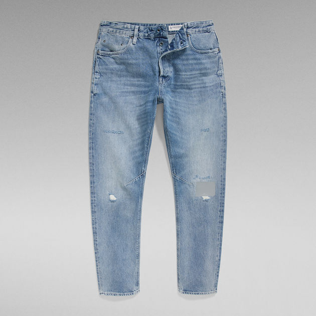 G-Star Raw - A-Staq Regular Tapered Jean - Sun Faded Air Force Blue Destroyed