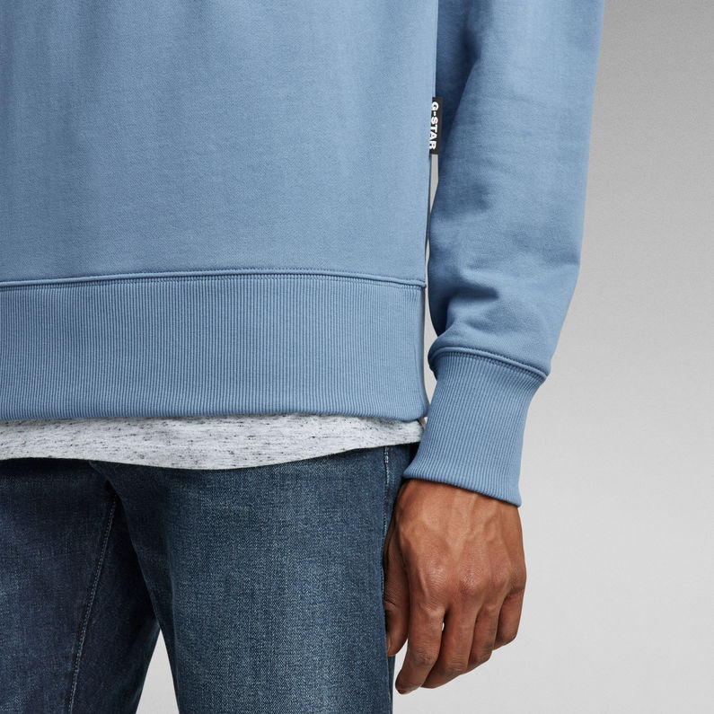 G-Star Raw - Back Graphic Loose Hooded Sweater - Azul