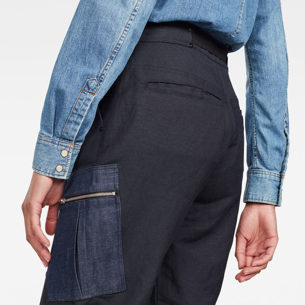 G-Star Raw - Feldspar High Straight Cargo - Mazarine Blue