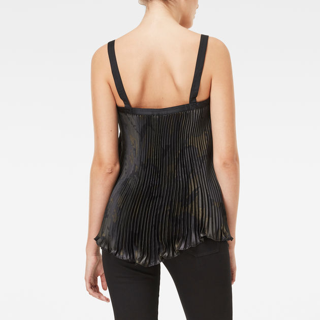 G-Star Raw - GS Plissee Pinafore Top - Asfalt/Black