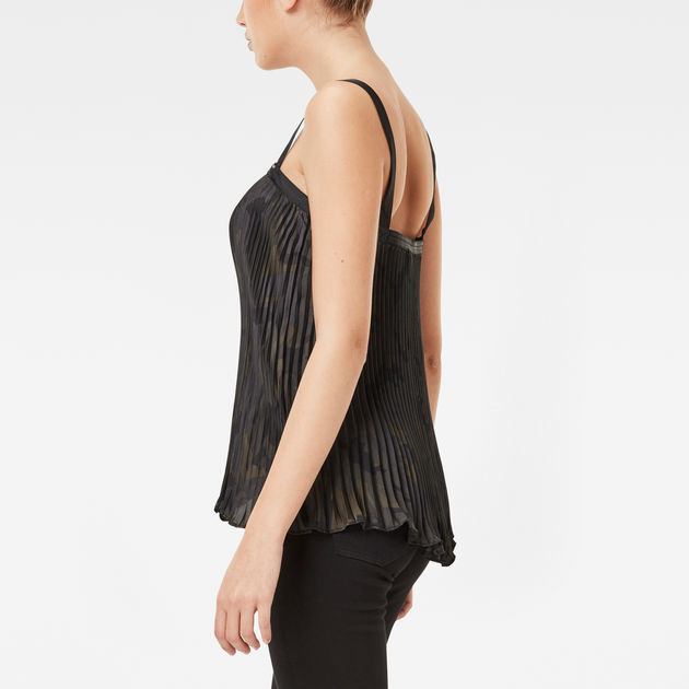 G-Star Raw - GS Plissee Pinafore Top - Asfalt/Black