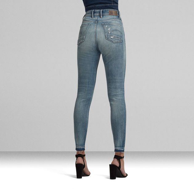 G-Star Raw - Kafey Ultra High Skinny Ripped Ankle Jean - Vintage Cool Aqua Destroyed