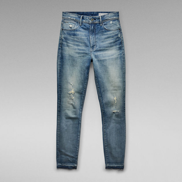 G-Star Raw - Kafey Ultra High Skinny Ripped Ankle Jean - Vintage Cool Aqua Destroyed