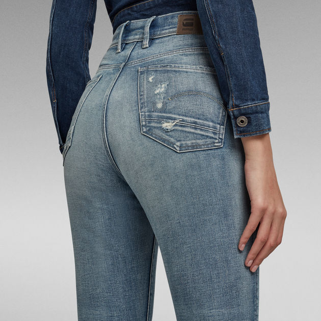 G-Star Raw - Kafey Ultra High Skinny Ripped Ankle Jean - Vintage Cool Aqua Destroyed