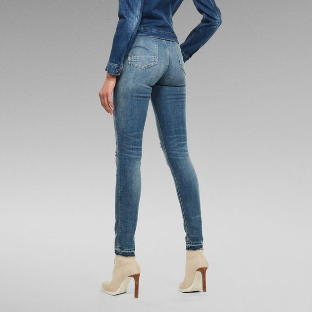 G-Star Raw - Kafey Ultra High Skinny Ankle - Antic Faded Ripped Navy