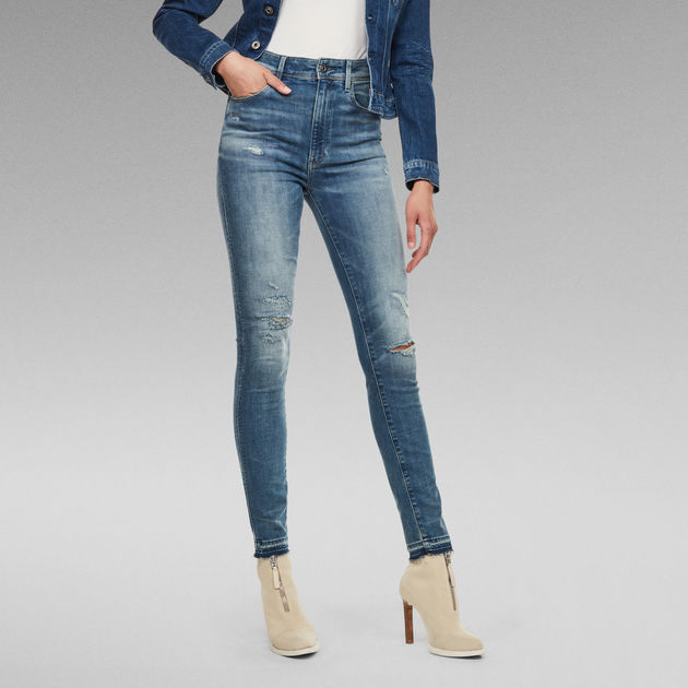 G-Star Raw - Kafey Ultra High Skinny Ankle - Antic Faded Ripped Navy