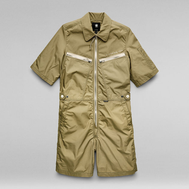 G-Star Raw - Multi Zip Playsuit - Fresh Army Green