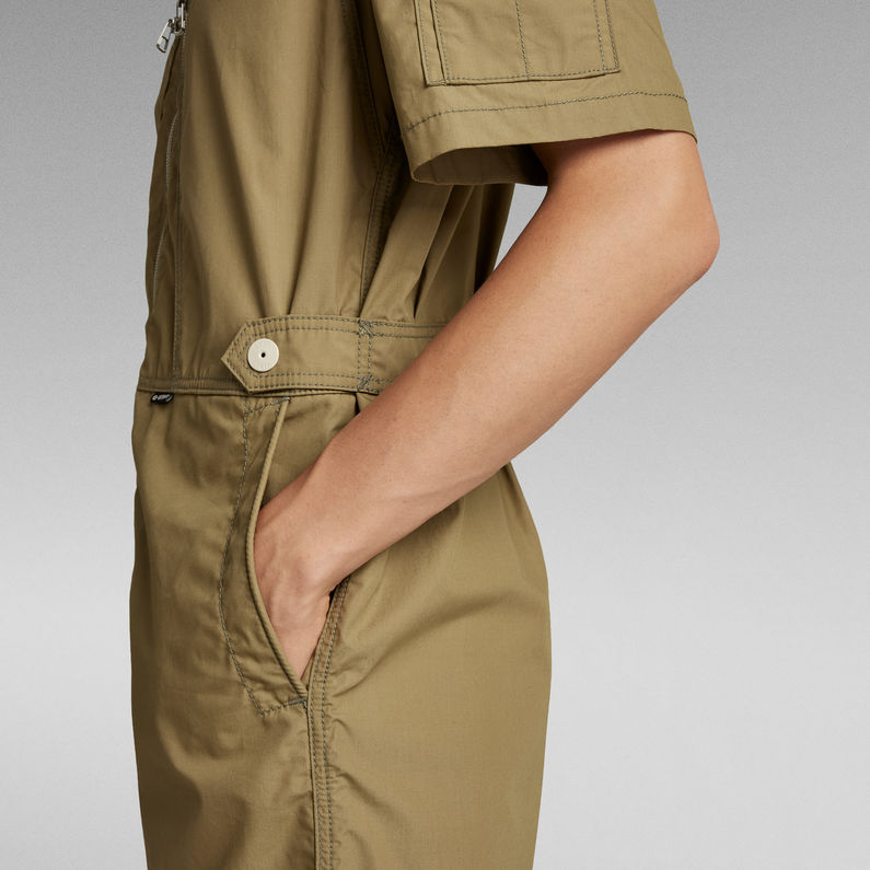 G-Star Raw - Multi Zip Playsuit - Fresh Army Green