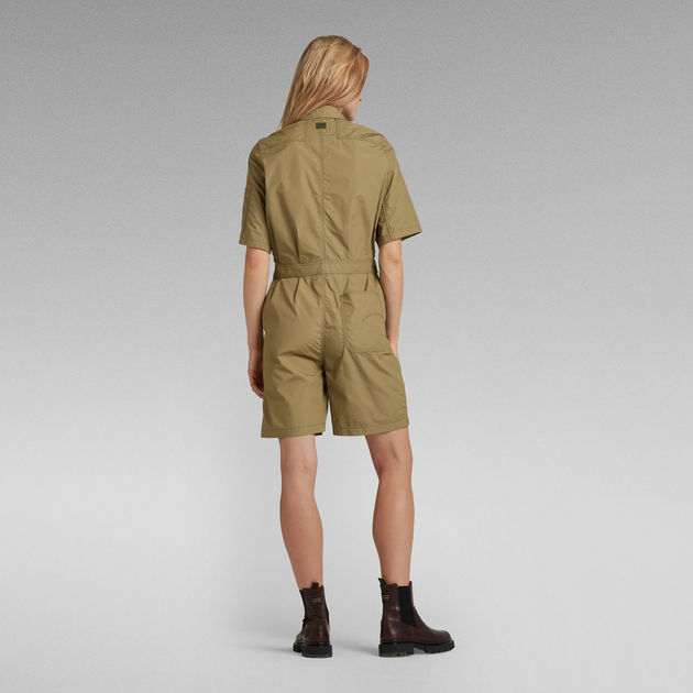 G-Star Raw - Multi Zip Playsuit - Fresh Army Green