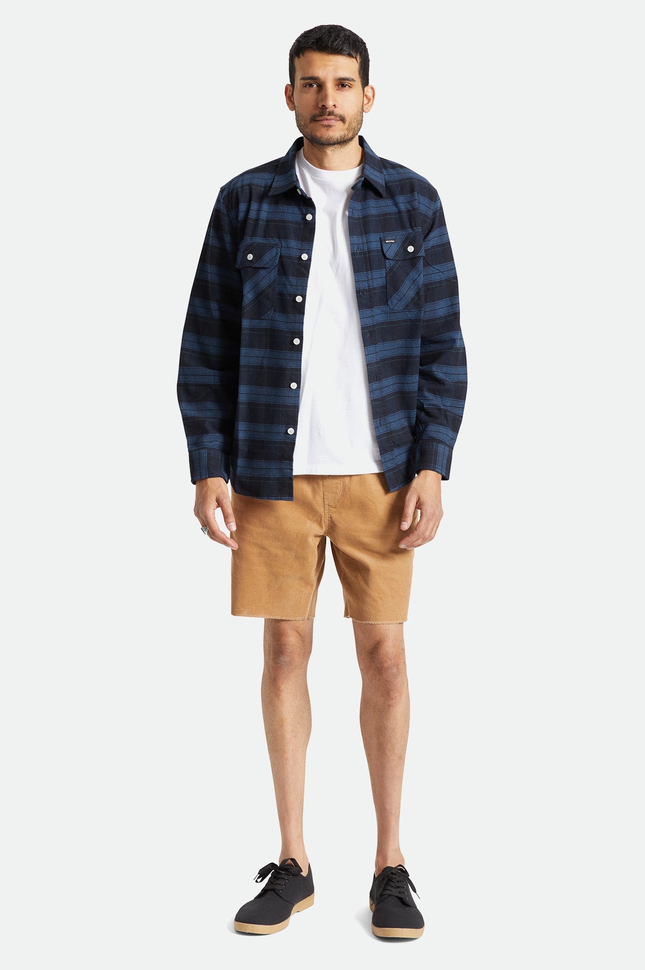 Brixton - Bowery Stretch LS Flannel - Navy