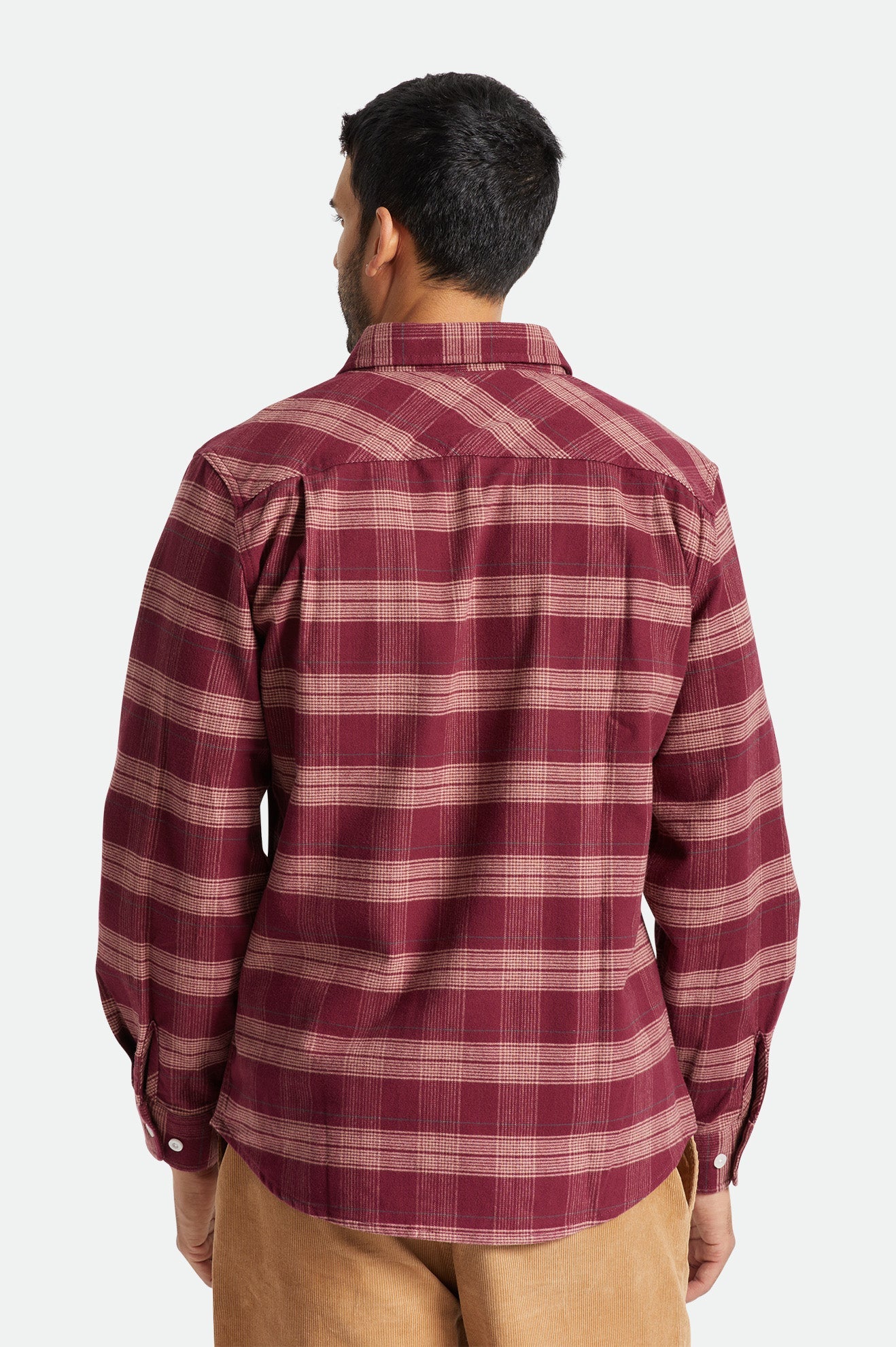 Brixton - Bowery Stretch LS Flannel - Crimson