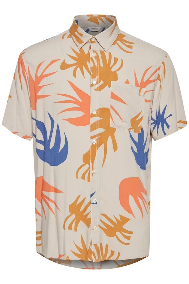 Blend - Fire Print Ambitious SS Shirt - Oyster Gray