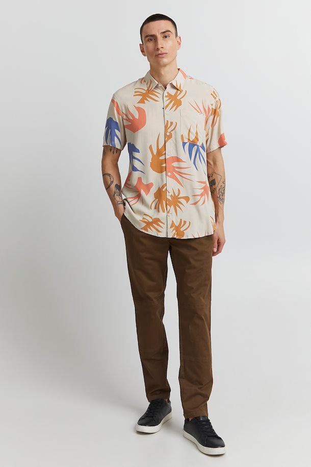Blend - Fire Print Ambitious SS Shirt - Oyster Gray