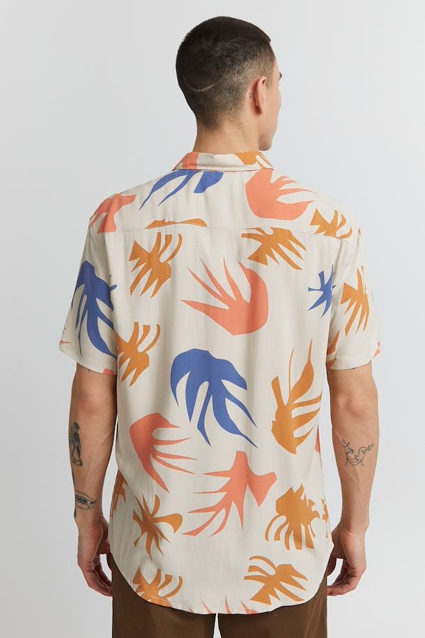 Blend - Fire Print Ambitious SS Shirt - Oyster Gray