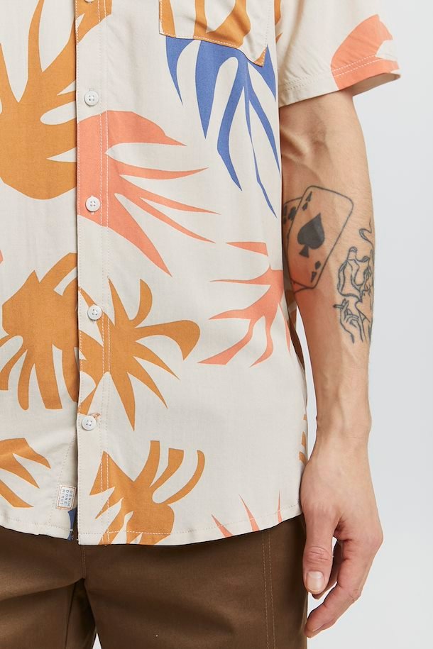 Blend - Fire Print Ambitious SS Shirt - Oyster Gray