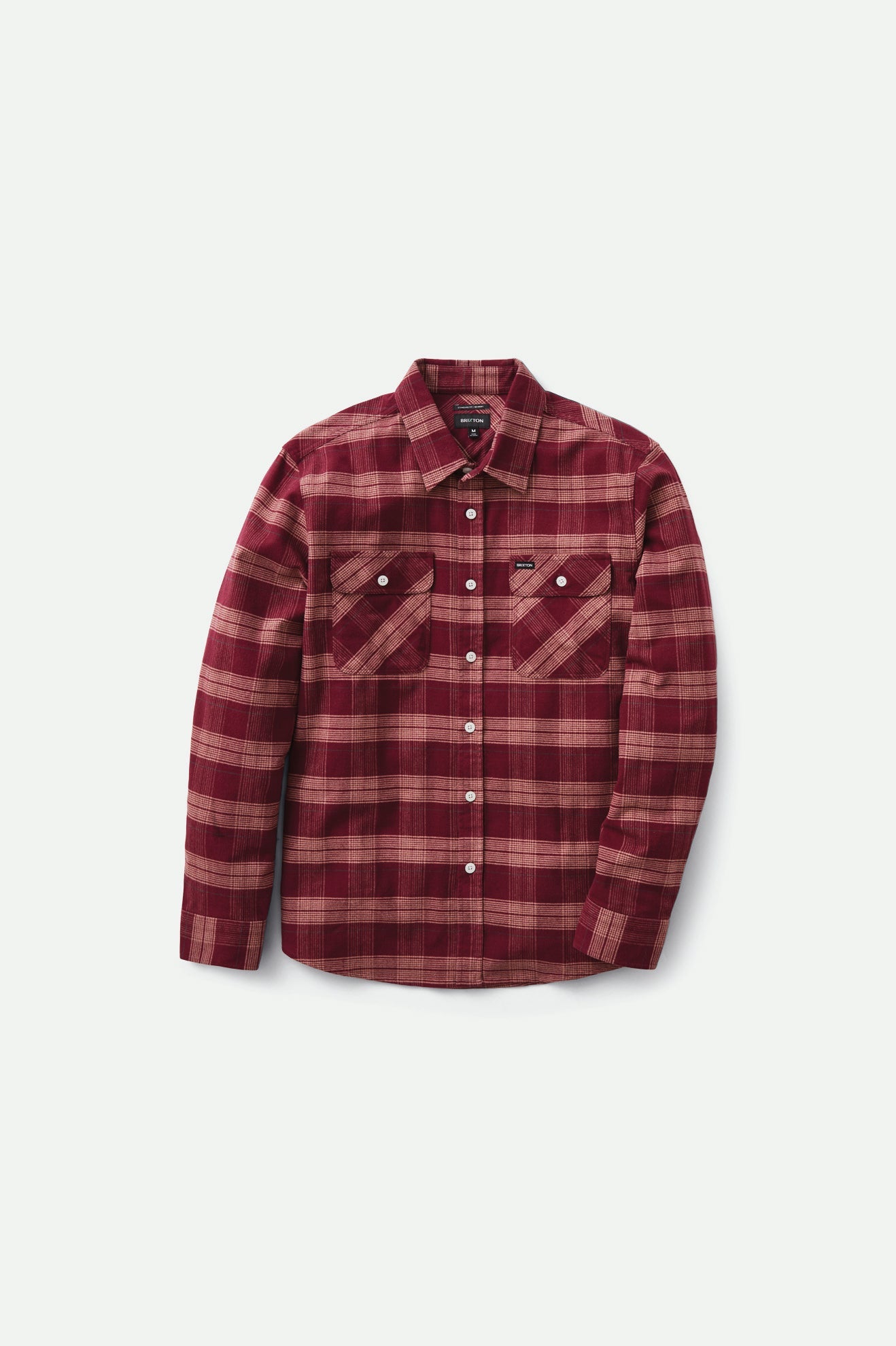 Brixton - Bowery Stretch LS Flannel - Crimson