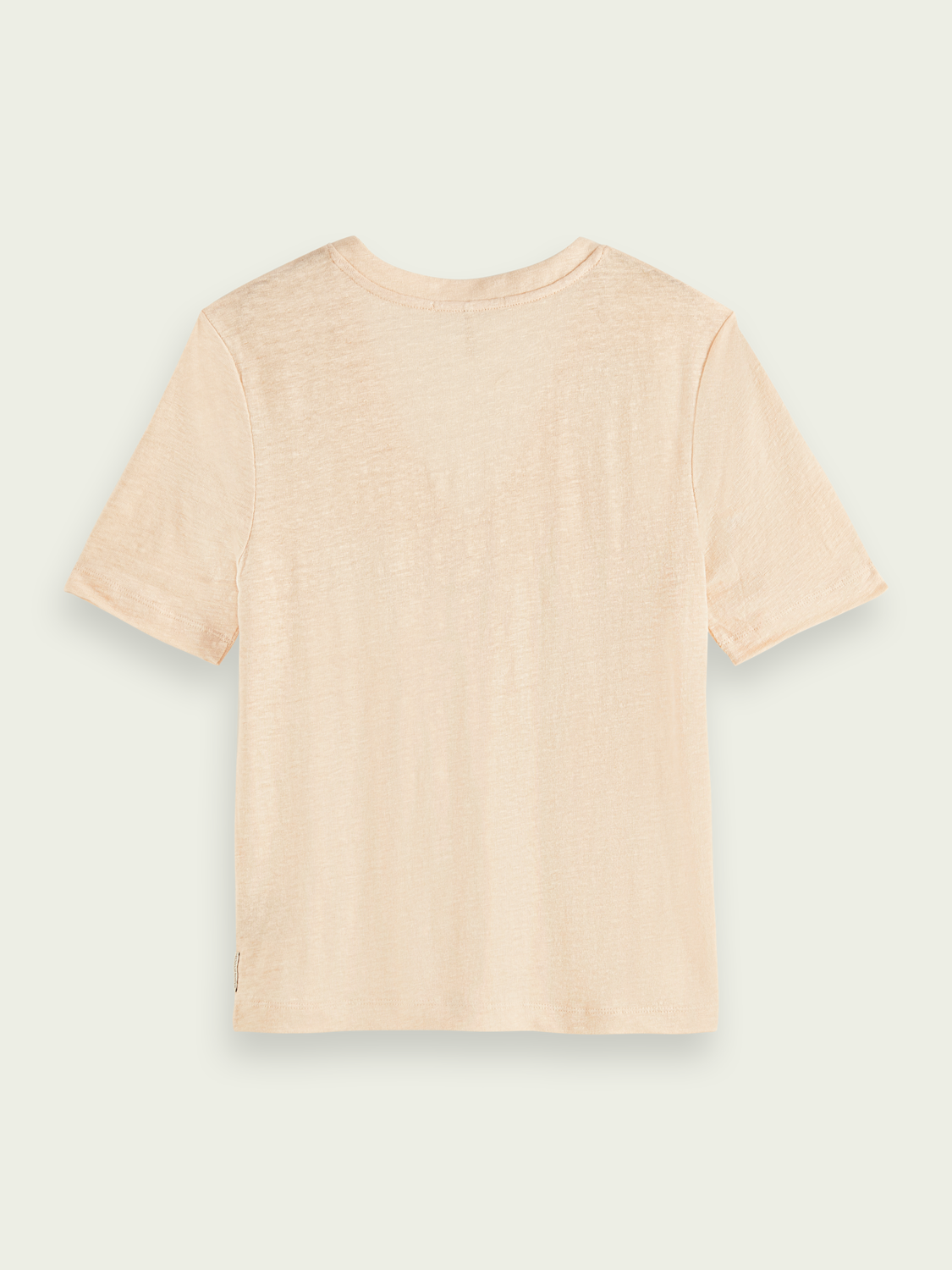 Maison Scotch - Classic Linen V-Neck Tee - Deep Peach