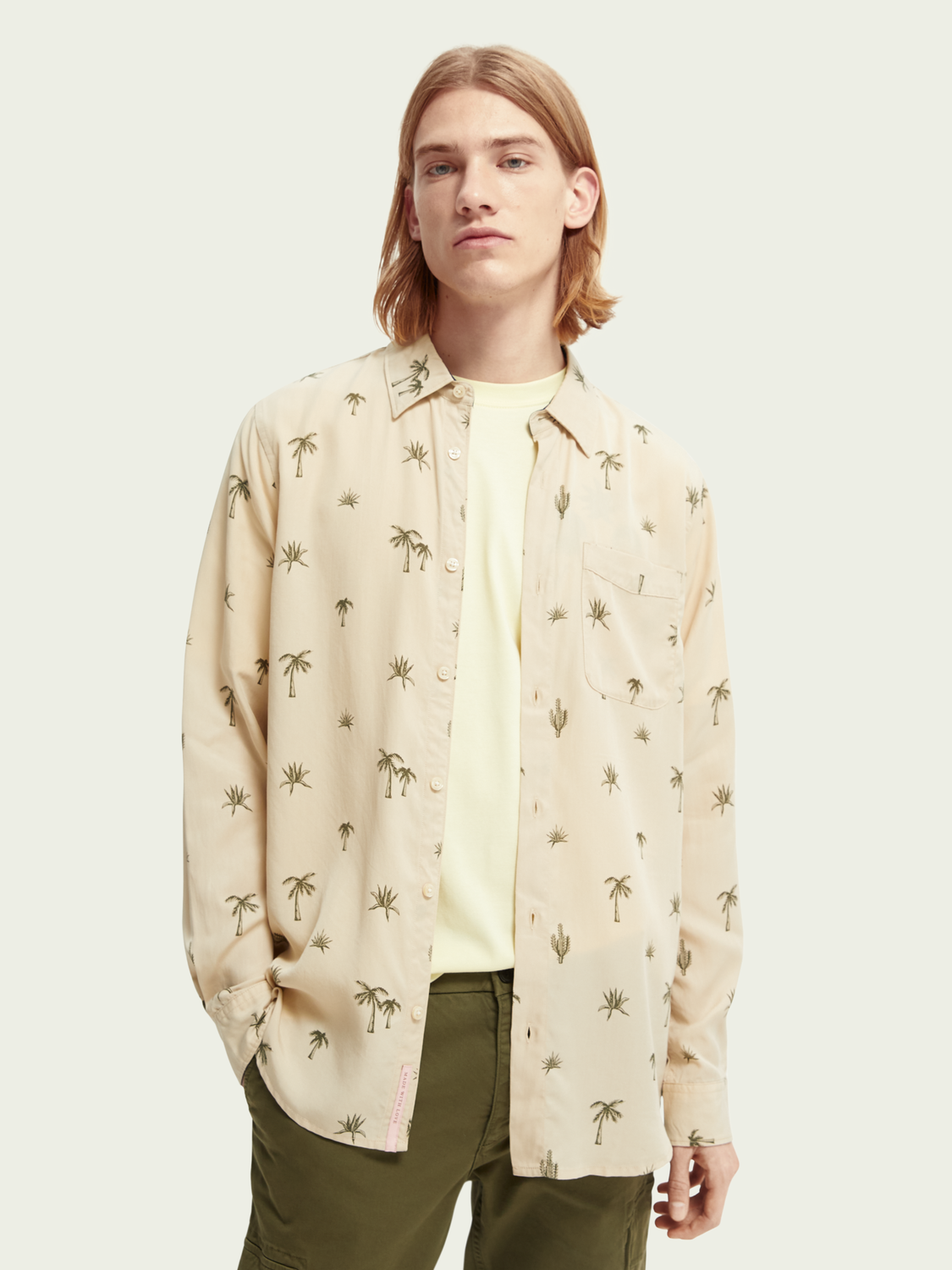 Scotch & Soda - Printed LS Shirt - Tan