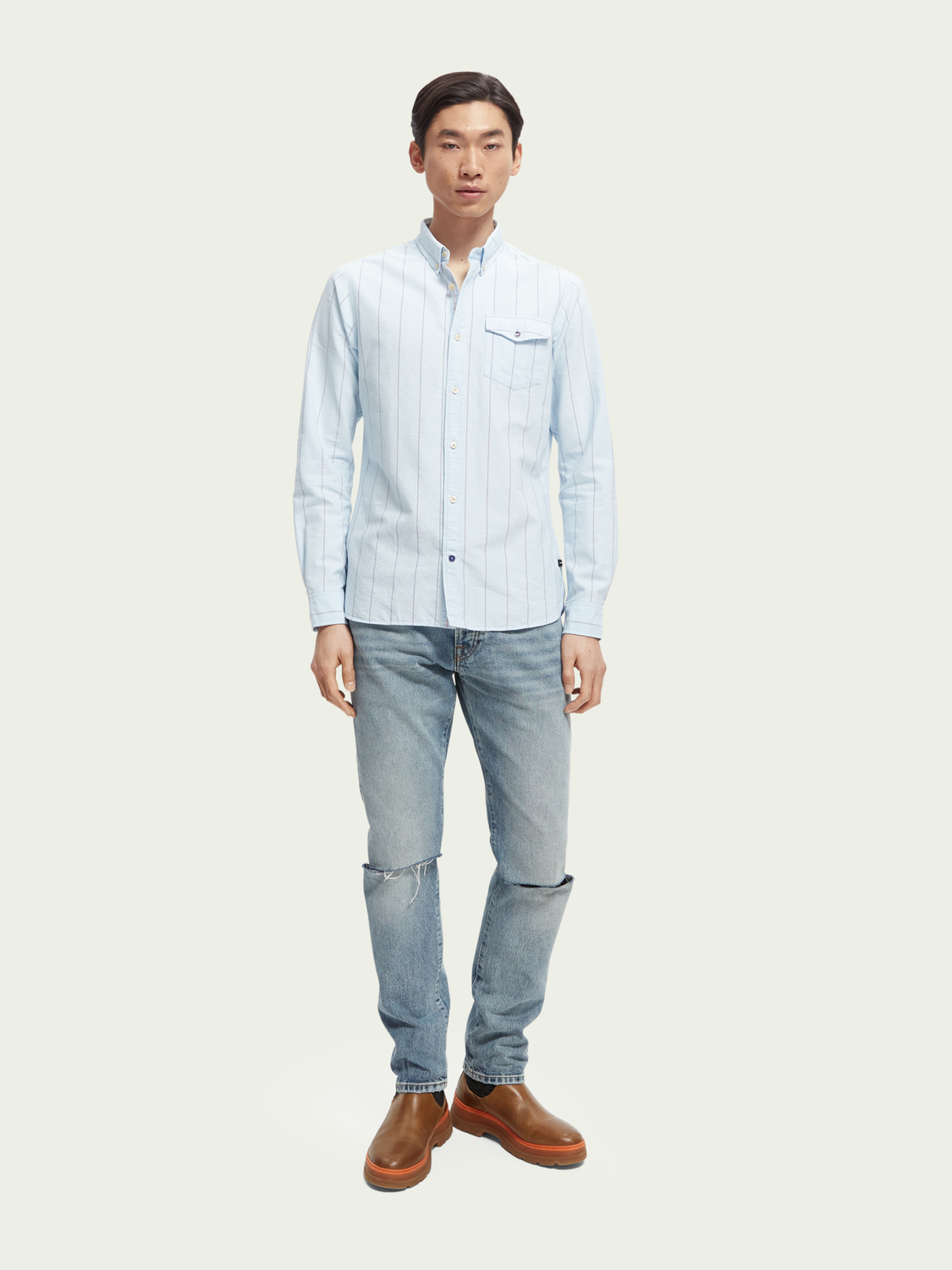 Scotch & Soda - Oxford LS Shirt - Sky Blue