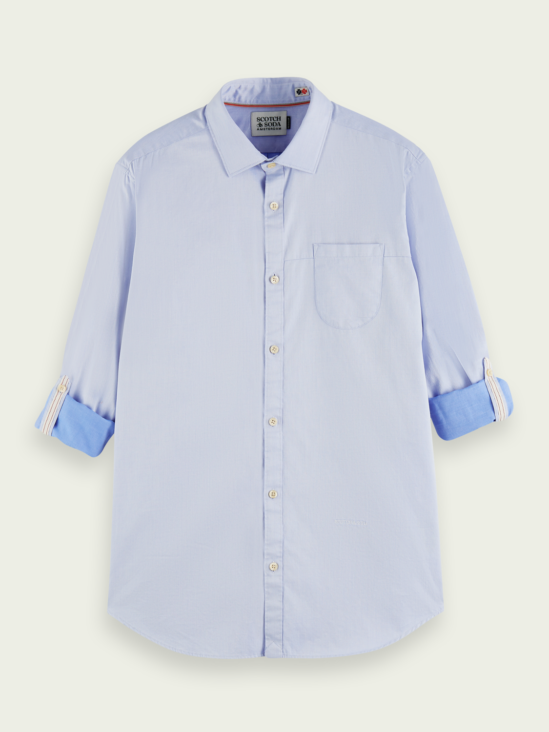 Scotch & Soda - Two Tone LS Reg Fit Shirt - Blue